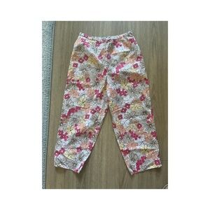 Floral Boho Whimsical hippie bright side zip Capri beach peddle pushers